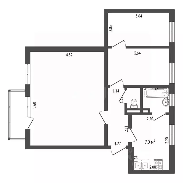 3-к кв. Краснодарский край, Крымск ул. Вавилова, 13 (53.2 м) - Фото 2