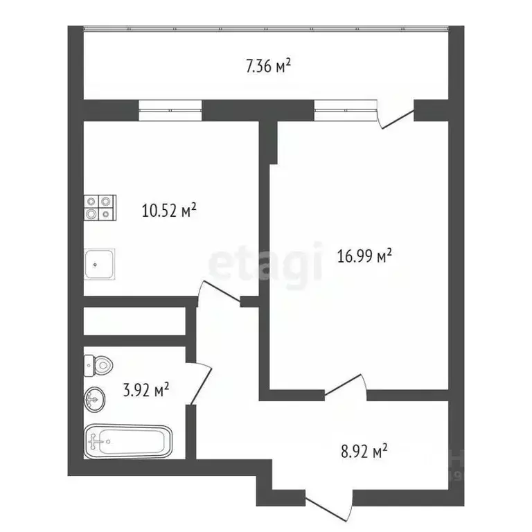 1-к кв. Воронежская область, Воронеж бул. Олимпийский, 12 (43.0 м) - Фото 0