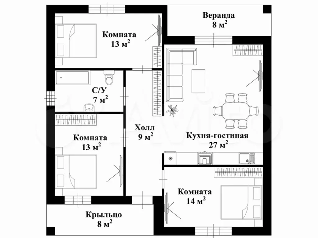Дом 95 м на участке 6 сот. - Фото 0
