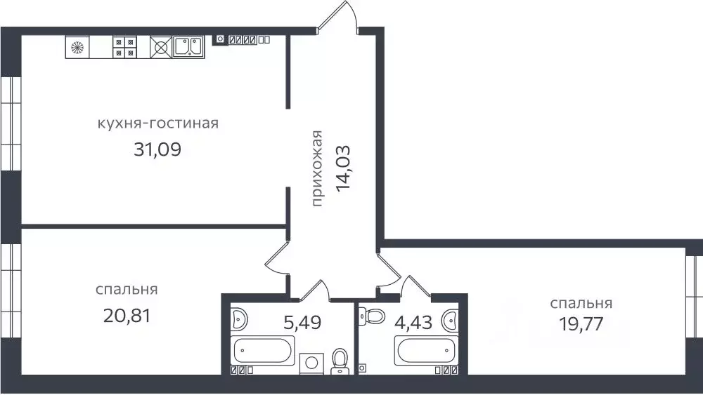 2-к кв. санкт-петербург проезд петровская коса, 1к2 (99.3 м) - Фото 0