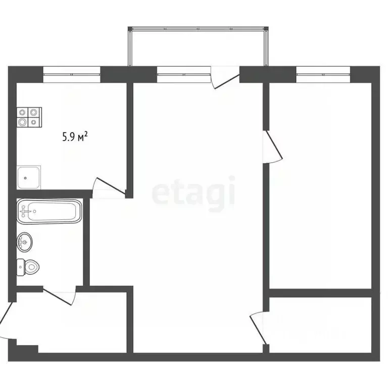 2-к кв. Московская область, Лыткарино ул. Ухтомского, 29 (44.2 м) - Фото 2