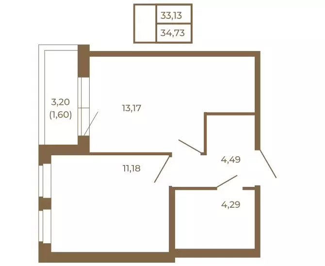 1-комнатная квартира: Сертолово, ЖК Новая История (34.73 м) - Фото 2