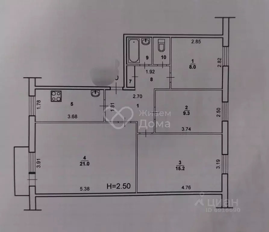 4-к кв. Волгоградская область, Волжский Оломоуцкая ул., 27 (71.4 м) - Фото 1