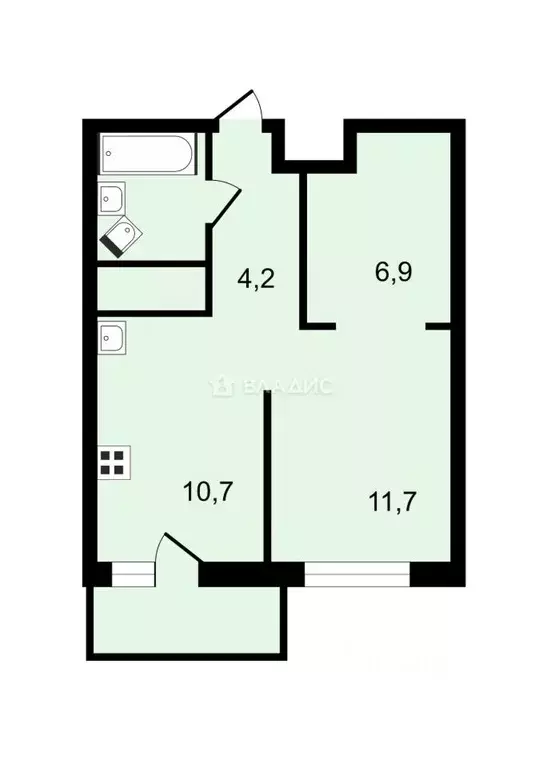 1-к кв. Москва, Москва, Щербинка ул. Барышевская Роща, 12 (37.2 м) - Фото 1