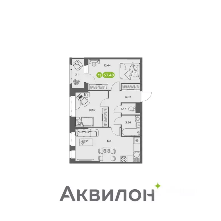 2-к кв. Архангельская область, Архангельск АКвартал жилой комплекс ... - Фото 0