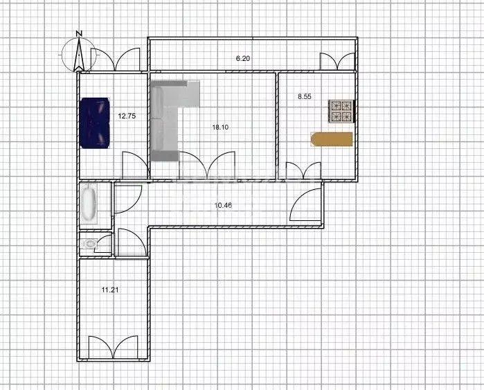3-к кв. Ульяновская область, Ульяновск просп. Хо Ши Мина, 13 (69.5 м) - Фото 2