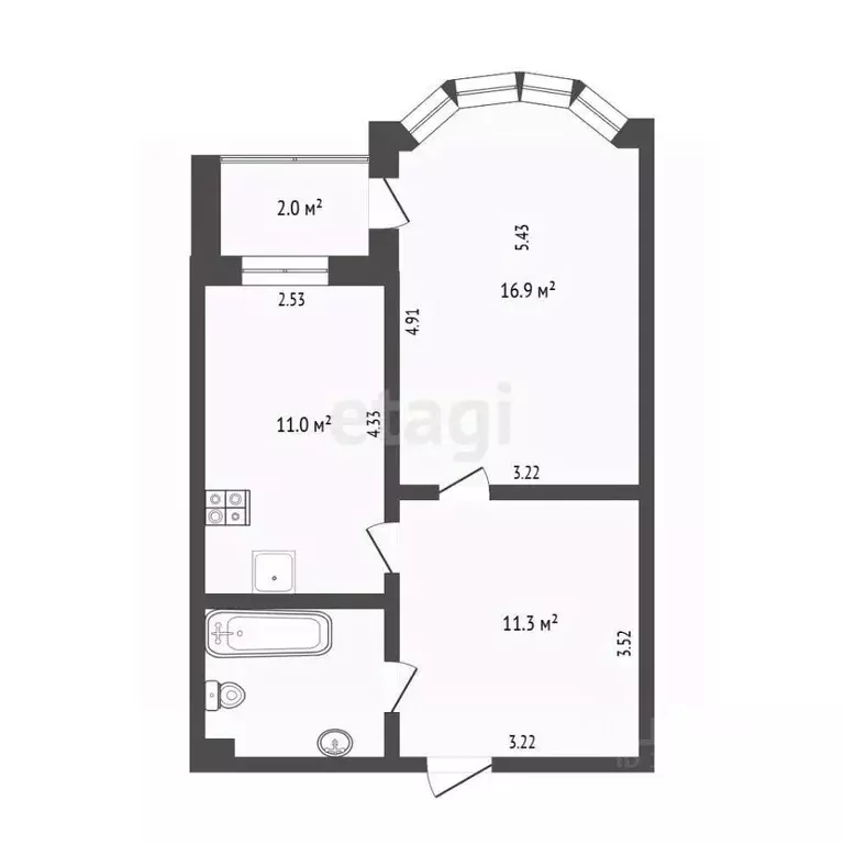 1-к кв. Тюменская область, Тюмень Тюменский-1 мкр, ул. Николая ... - Фото 2