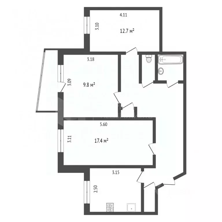 3-к кв. Тюменская область, Тюмень Восточный мкр, ул. Моторостроителей, ... - Фото 2