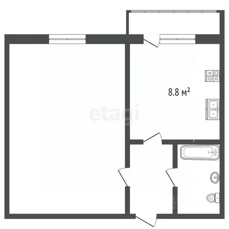 1-к кв. Ростовская область, Ростов-на-Дону Мачтовая ул., 3Б (38.0 м) - Фото 1