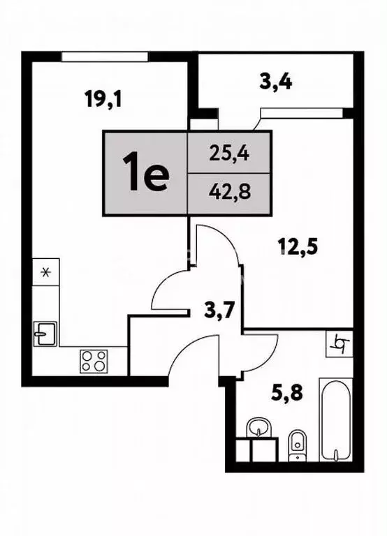 2-комнатная квартира: Москва, Фестивальная улица, 15к4 (42.8 м) - Фото 1