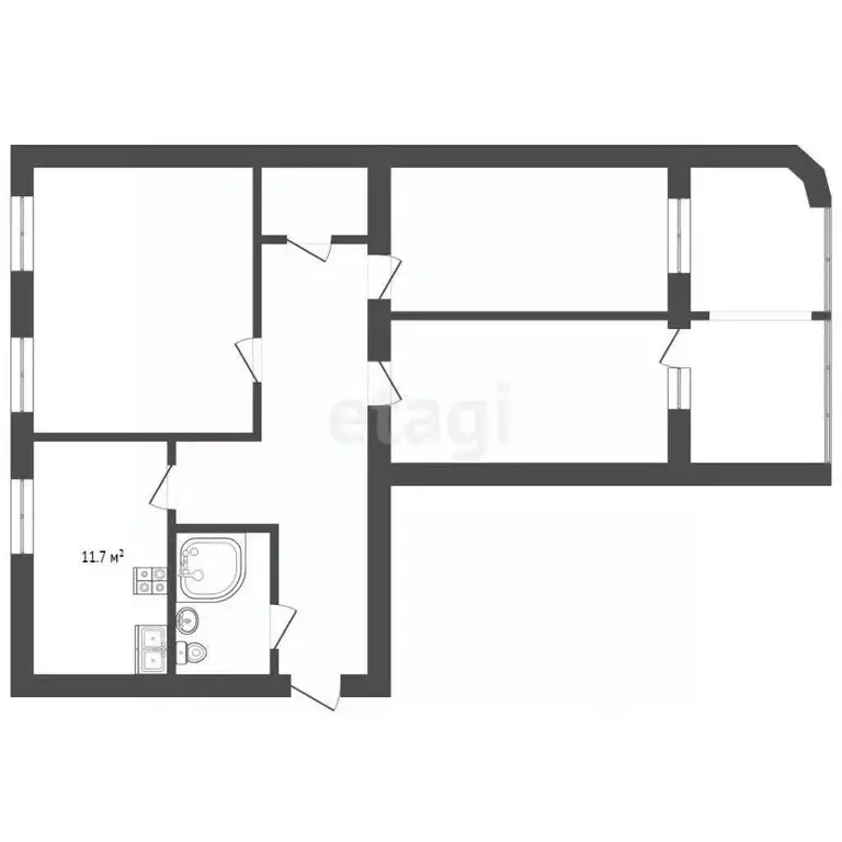 3-к кв. Забайкальский край, Чита Октябрьский мкр, 9 (90.5 м) - Фото 2