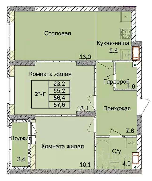 2-к кв. Нижегородская область, Нижний Новгород 1-я Оранжерейная ул. ... - Фото 0