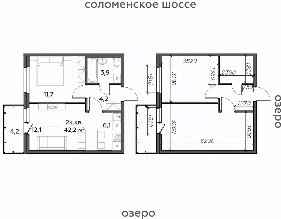 2-к кв. Карелия, Петрозаводск Район Северная промзона, Вороний Наволок ... - Фото 0