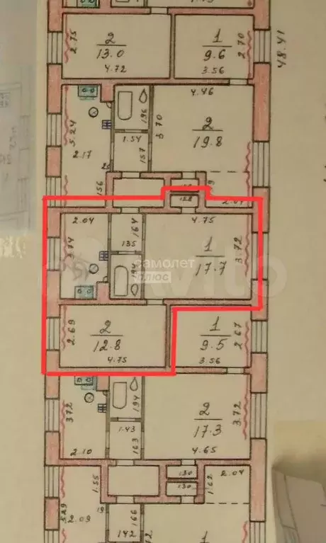 2-к. квартира, 43,1 м, 2/2 эт. - Фото 0