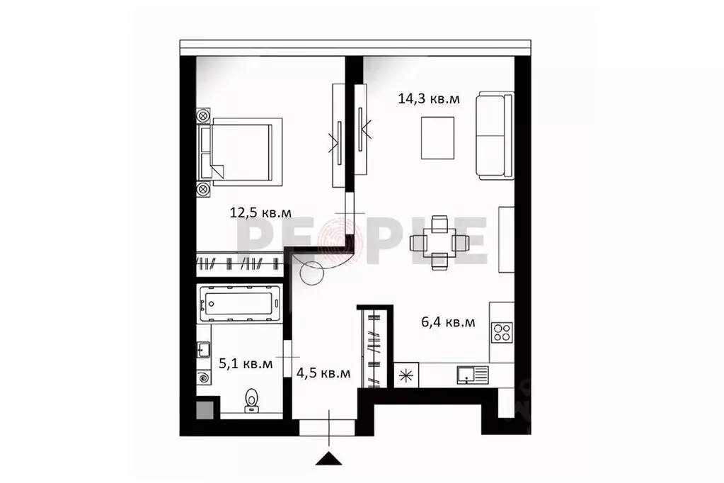 2-к кв. Москва Кутузовский просп., 36А (42.4 м) - Фото 1