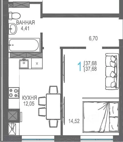 1-к кв. Крым, Симферопольский район, Гвардейское пгт, Республика жилой ... - Фото 1