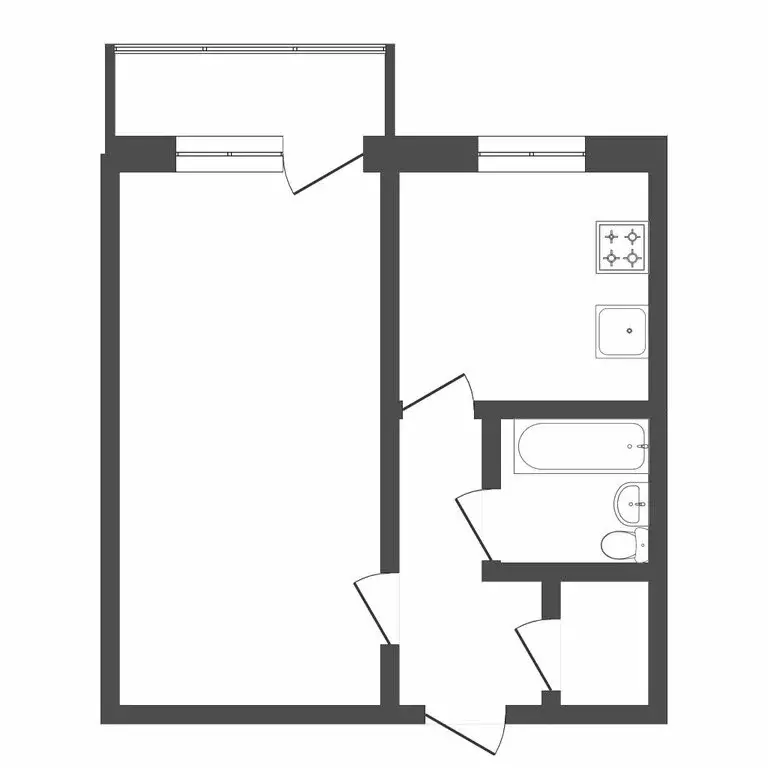 1-комнатная квартира: Тюмень, Профсоюзная улица, 79 (29.7 м) - Фото 1