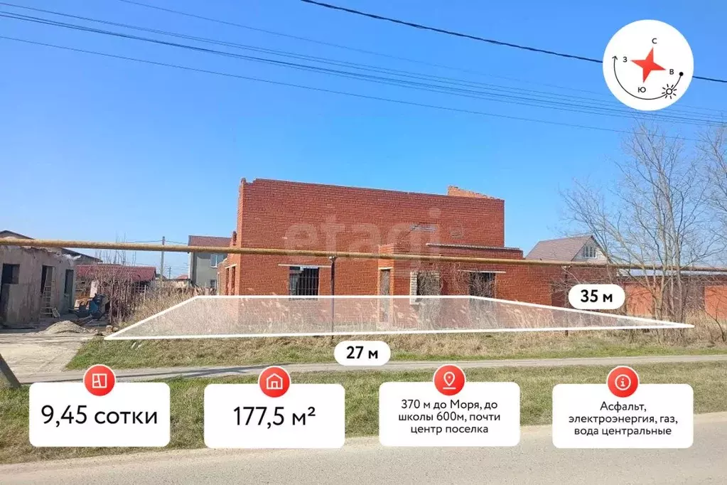 Участок в Краснодарский край, Темрюкский район, пос. Сенной ул. Ленина ... - Фото 1