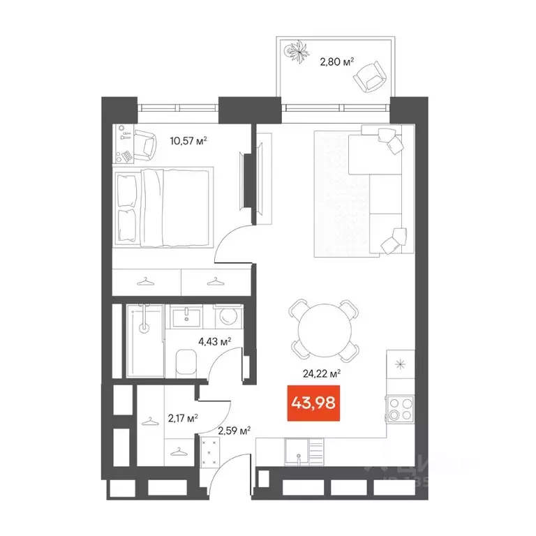 1-к кв. Новосибирская область, Новосибирск Академгородок мкр, ул. ... - Фото 1