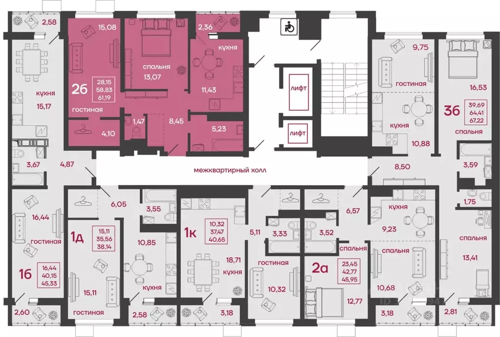 2-к кв. Пензенская область, Пенза ул. Баталина, 31 (61.19 м) - Фото 1