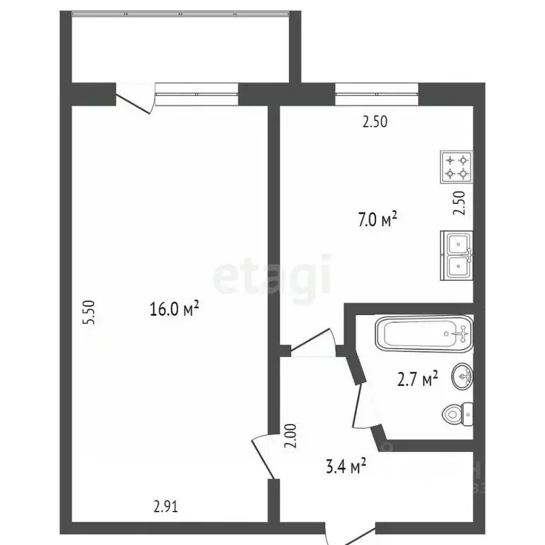1-к кв. Крым, Евпатория ул. Имени 60-летия Октября, 26 (30.1 м) - Фото 2