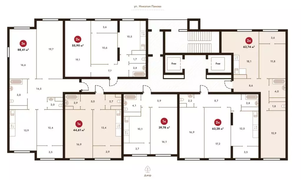 1-к кв. Самарская область, Самара просп. Масленникова, 14А (44.29 м) - Фото 2