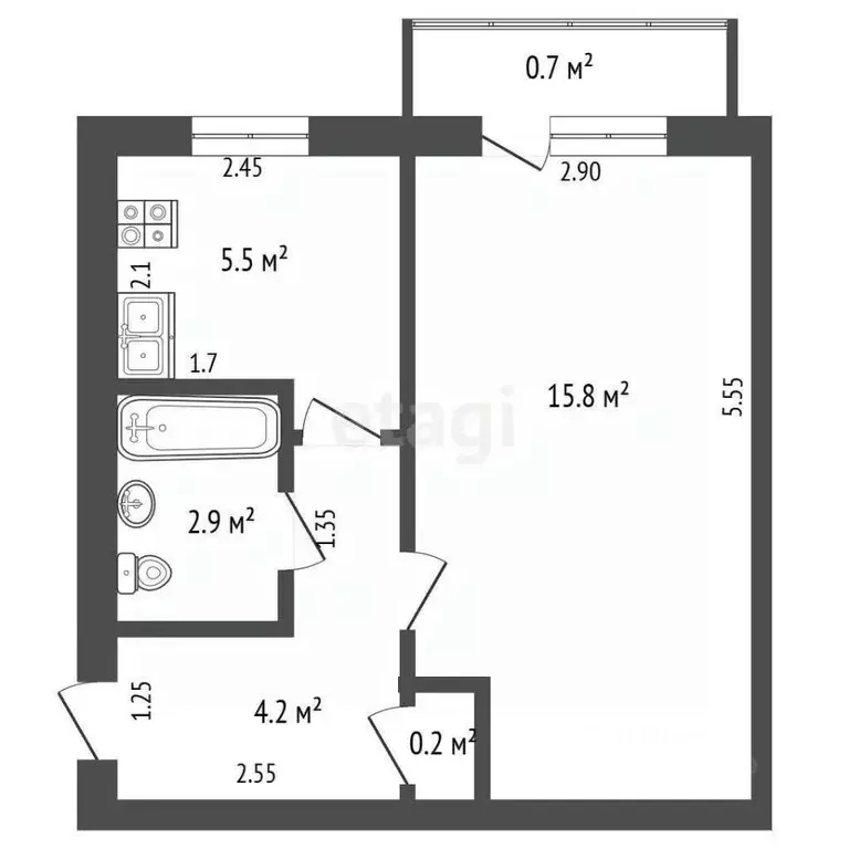 1-к кв. Мордовия, Саранск Республиканская ул., 104 (29.3 м) - Фото 1