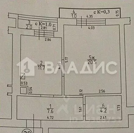 1-к кв. Калининградская область, Калининград Римская ул., 33к3 (47.0 ... - Фото 2