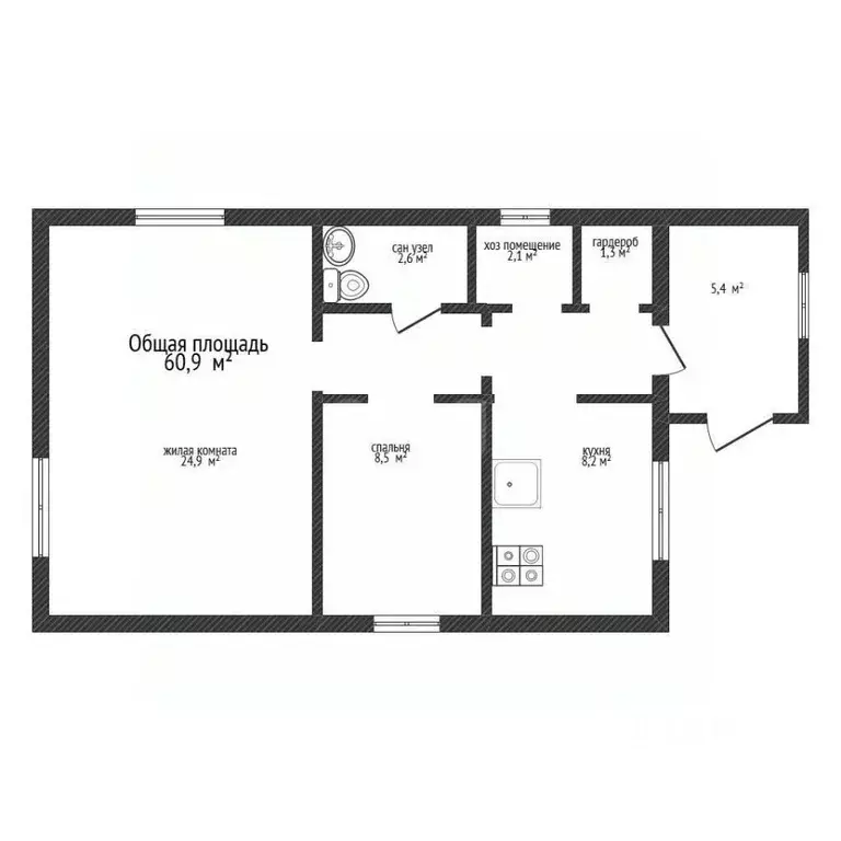 Дом в Алтайский край, Бийск Строитель СНТ, 24-й кв-л, 17 (61 м) - Фото 2