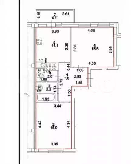 2-к. квартира, 54,6 м, 4/4 эт. - Фото 0