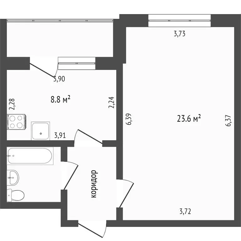 1-комнатная квартира: Белгород, Каштановая улица, 6 (40.8 м) - Фото 1