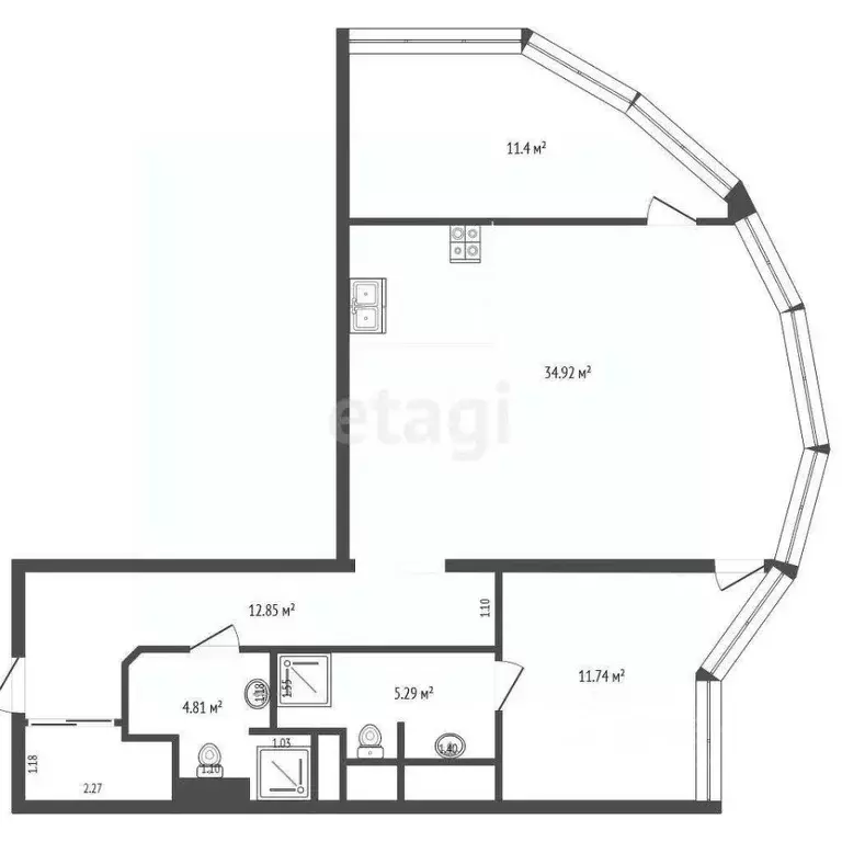 3-к кв. Краснодарский край, Геленджик ул. Мира, 40 (91.1 м) - Фото 2