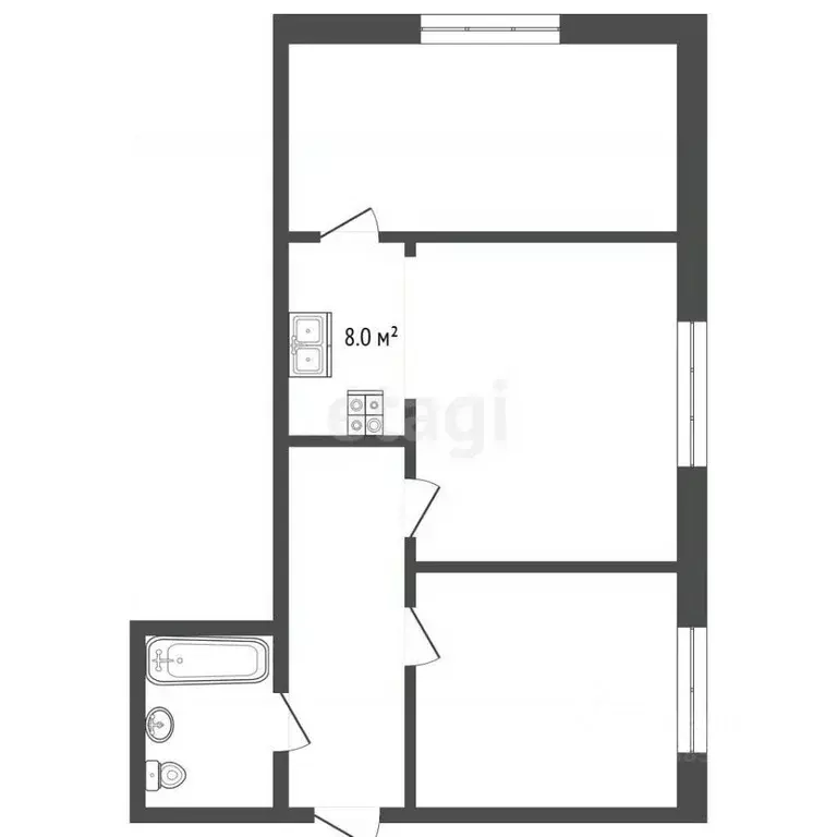 3-к кв. Алтайский край, Первомайский район, с. Березовка ул. 40 лет ... - Фото 2