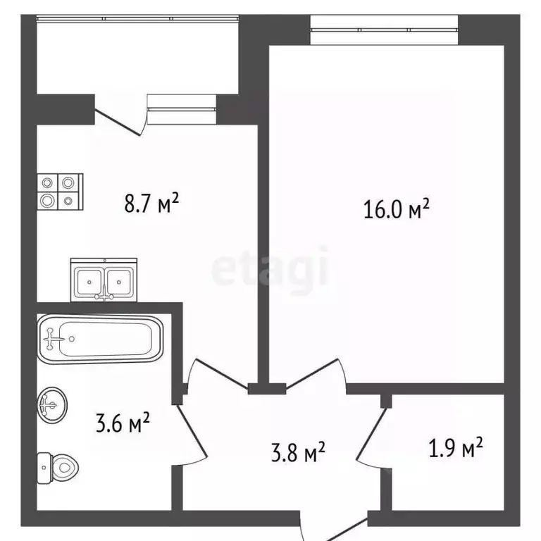 1-к кв. Московская область, Пушкино ул. Сретенская, 1к1 (35.0 м) - Фото 1