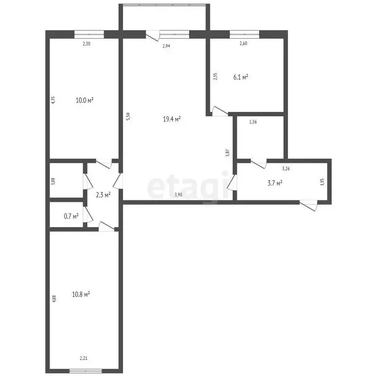 3-комнатная квартира: Кемерово, улица Юрия Смирнова, 30 (57 м) - Фото 1