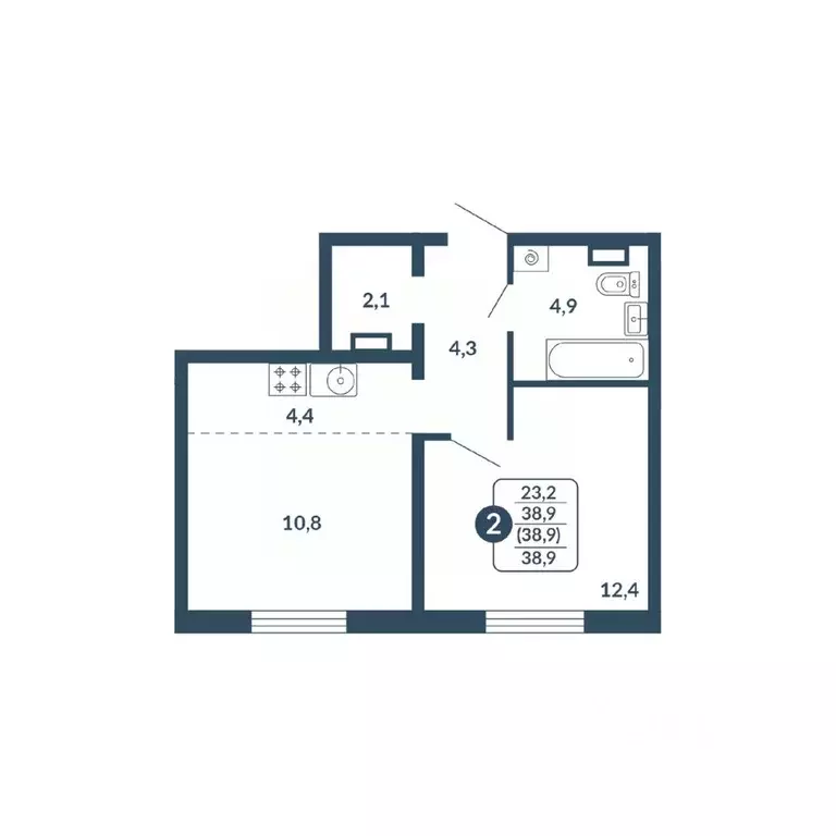 2-к кв. Кировская область, Киров Скандинавия жилой комплекс (38.9 м) - Фото 1