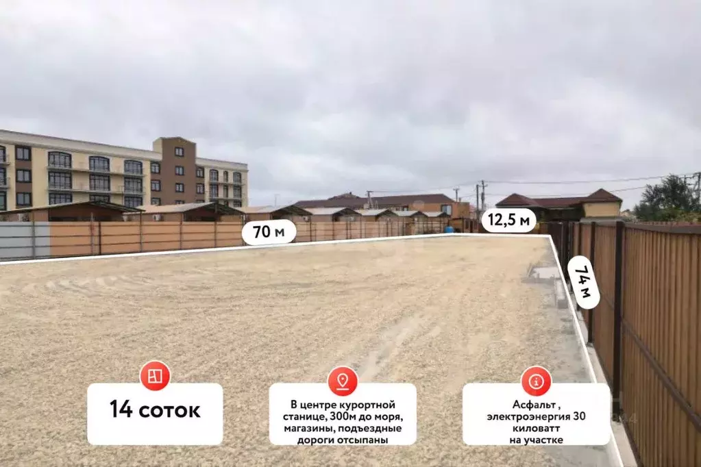 Участок в Краснодарский край, Темрюкский район, Голубицкое с/пос, ... - Фото 1