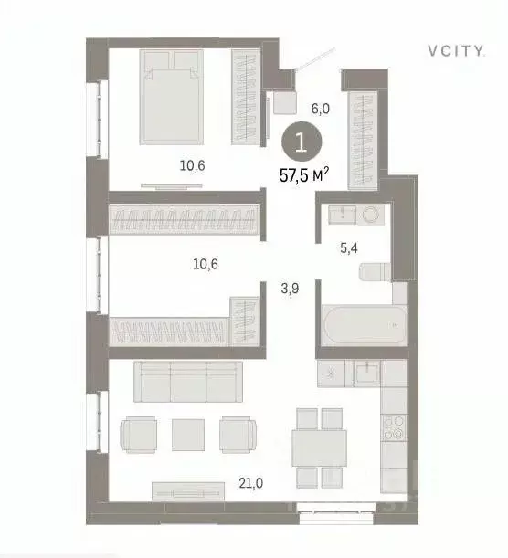 2-к кв. Москва Тагильская ул., 6/1 (57.5 м) - Фото 1