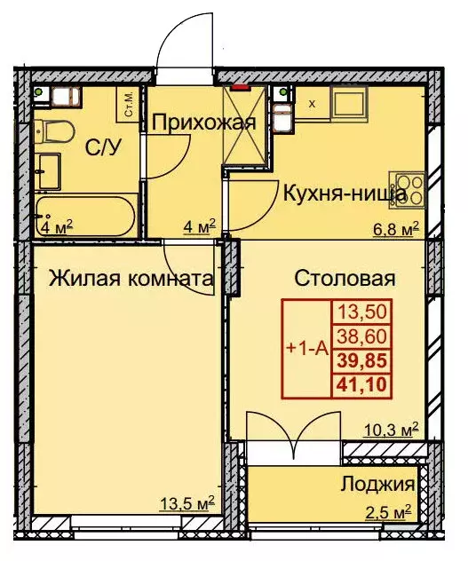 1-комнатная квартира: Нижний Новгород, улица Профинтерна, 17 (39.55 м) - Фото 0