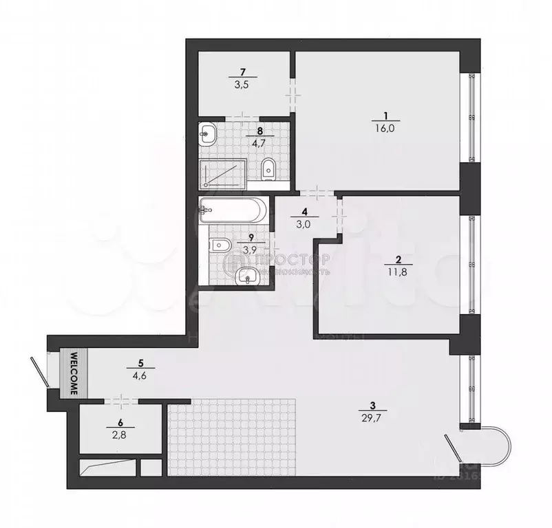 3-к. квартира, 80 м, 3/10 эт. - Фото 0