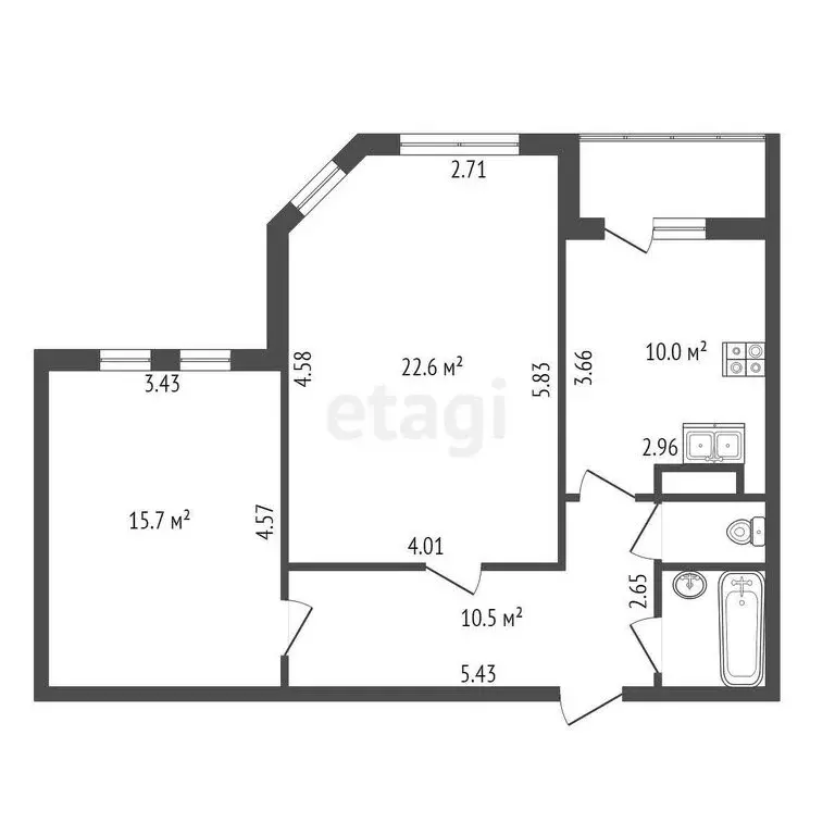 2-комнатная квартира: Сертолово, Кленовая улица, 1к1 (62.7 м) - Фото 1