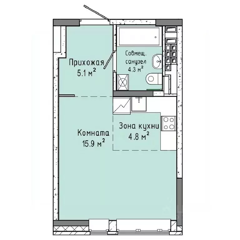 1-к кв. Удмуртия, Ижевск ул. Ленина, 91/1 (30.1 м) - Фото 0