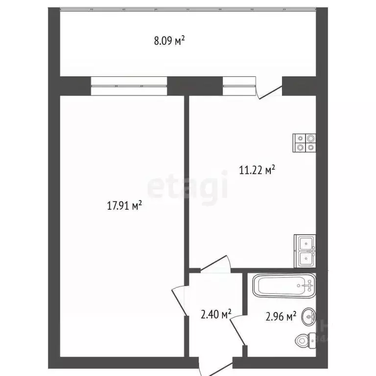1-к кв. Тюменская область, Тюмень Мелиораторов мкр, ул. Голышева, 5 ... - Фото 1