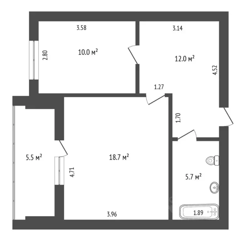 1-к кв. Тюменская область, Тюмень Широтная ул., 209 (46.6 м) - Фото 2