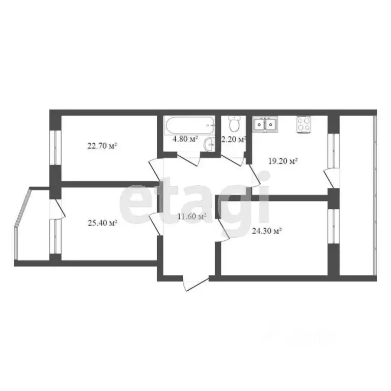 3-к кв. Ханты-Мансийский АО, Ханты-Мансийск ул. Мира, 51 (118.6 м) - Фото 1