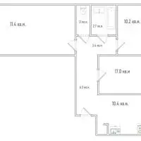 3-к кв. Омская область, Омск просп. Комарова, 1 (63.3 м) - Фото 2
