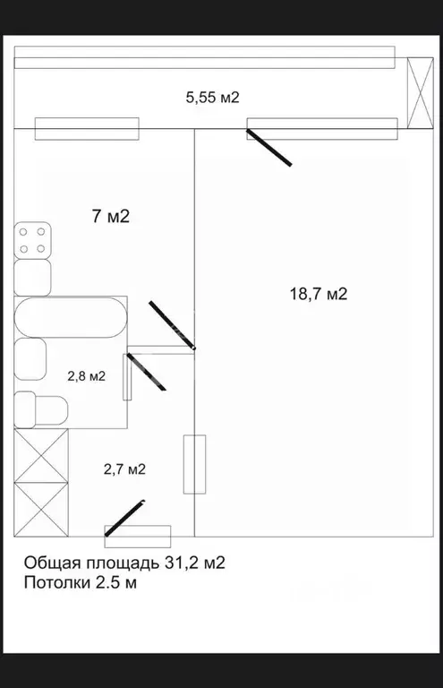 1-к кв. Московская область, Балашиха ул. Карбышева, 21 (31.6 м) - Фото 2