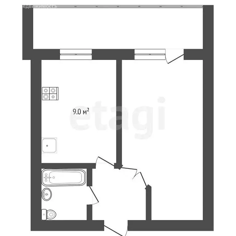 1-комнатная квартира: Тюмень, улица Евгения Богдановича, 11/3 (35.2 м) - Фото 1