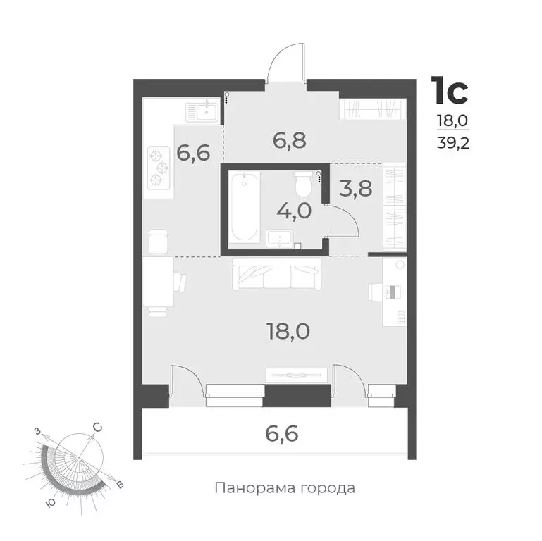 Квартира-студия: Новосибирск, улица Аэропорт, 49/1 (39.2 м) - Фото 0