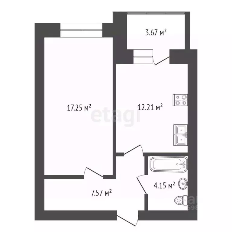 1-к кв. Марий Эл, Йошкар-Ола ул. Машиностроителей, 114 (41.4 м) - Фото 2